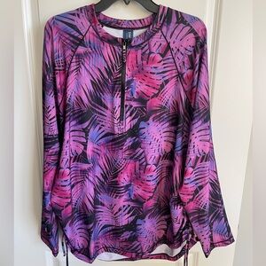 Swim 365 by Swimsuits For All plus size Pink & Purple Palm Print coverup NWT